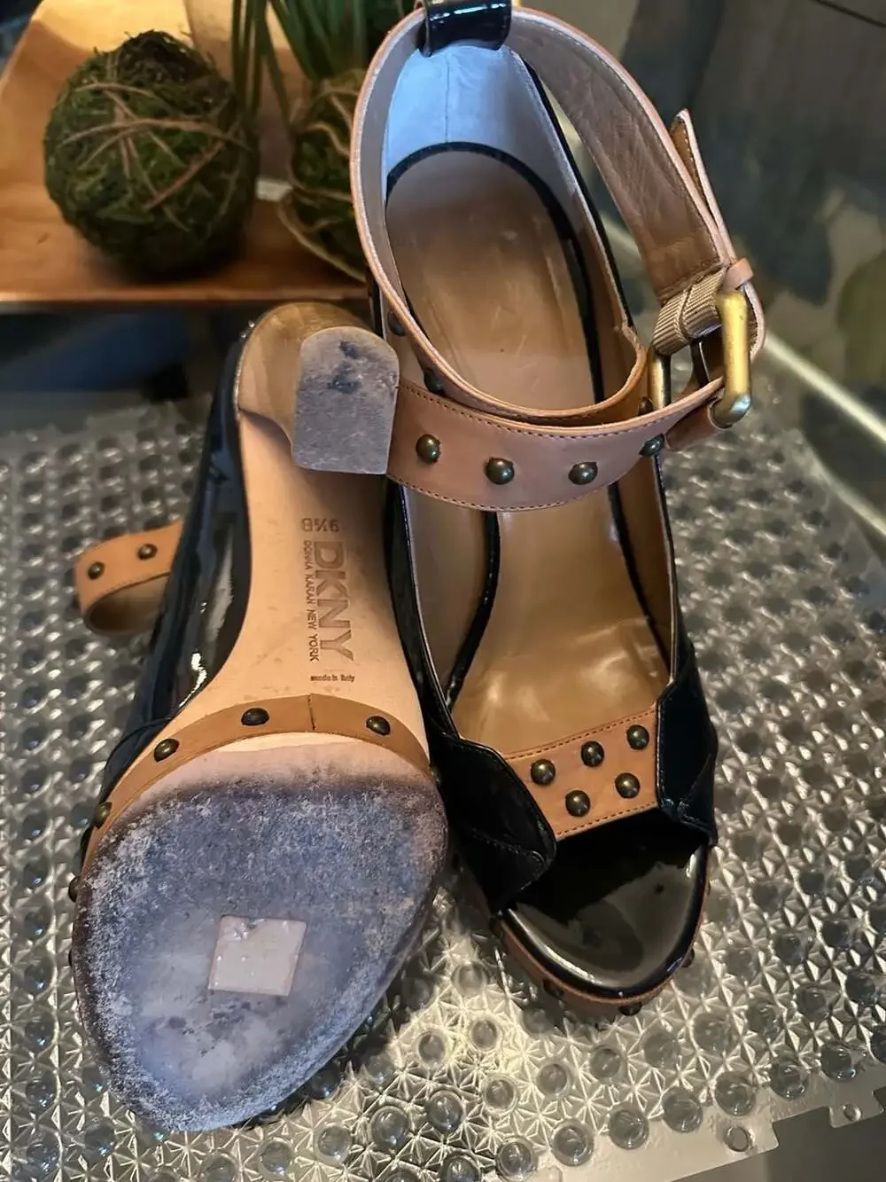 DKNY Yadira Ankle-Strap Slingback Platform Sandals Size 9.5
